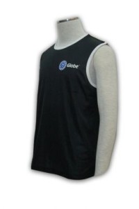 VT013 男裝健身背心 訂造 前后Logo印製背心 背心設計 背心專門店     黑色